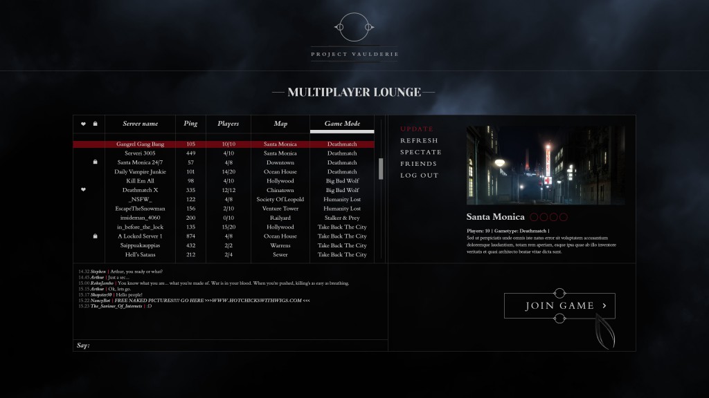 Project Vaulderie - Multiplayer Lounge Concept