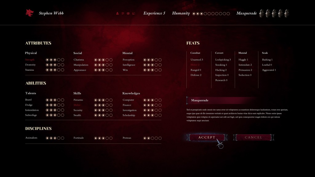 Project Vaulderie - Character Sheet